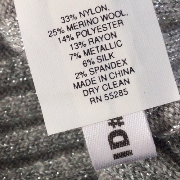 Express Womens Rib Knit Sparkle Gray Turtleneck Sweater - Picture 6 of 10